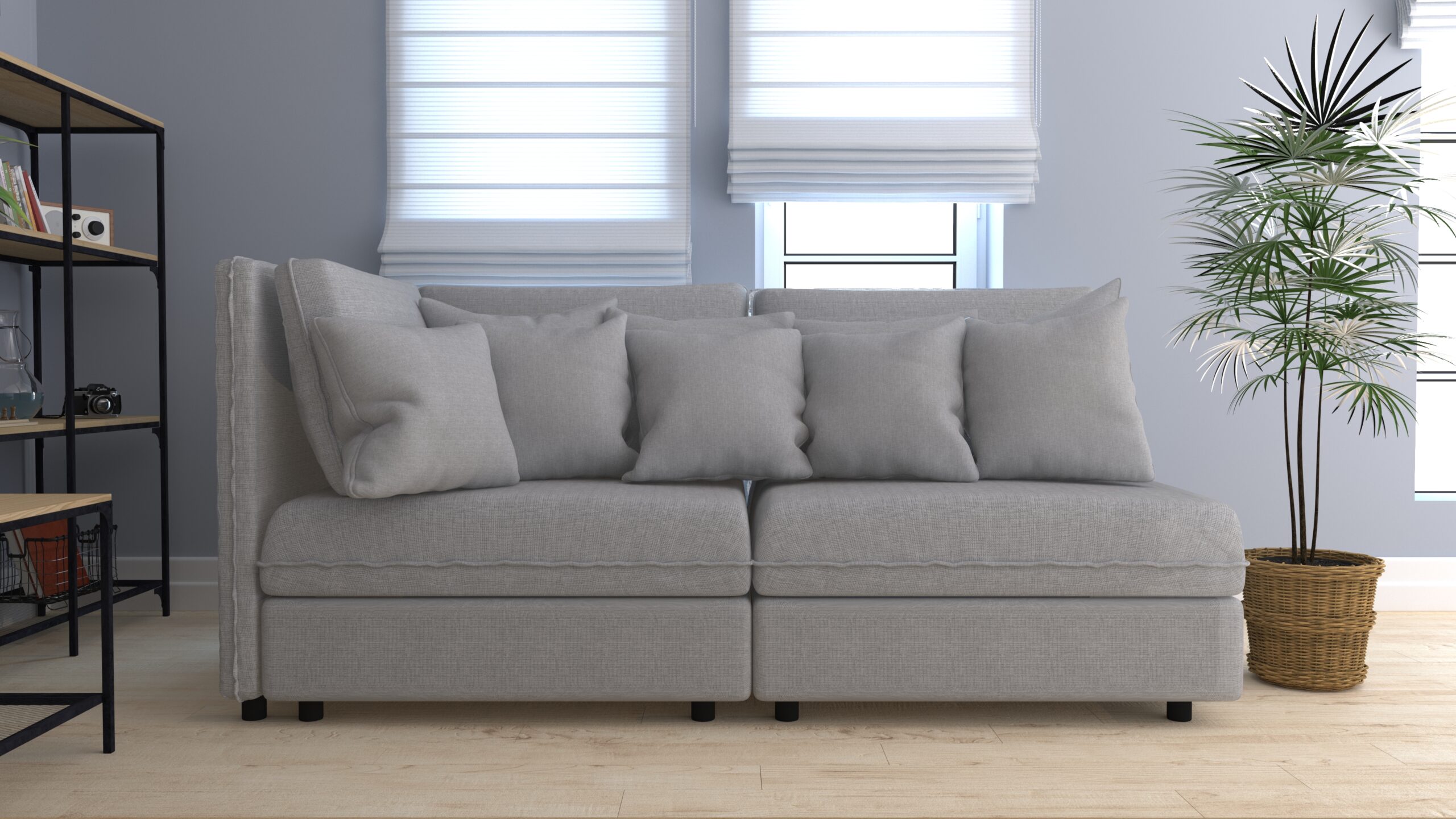 Render of 3D contemporary Living Room Interior and modern furniture